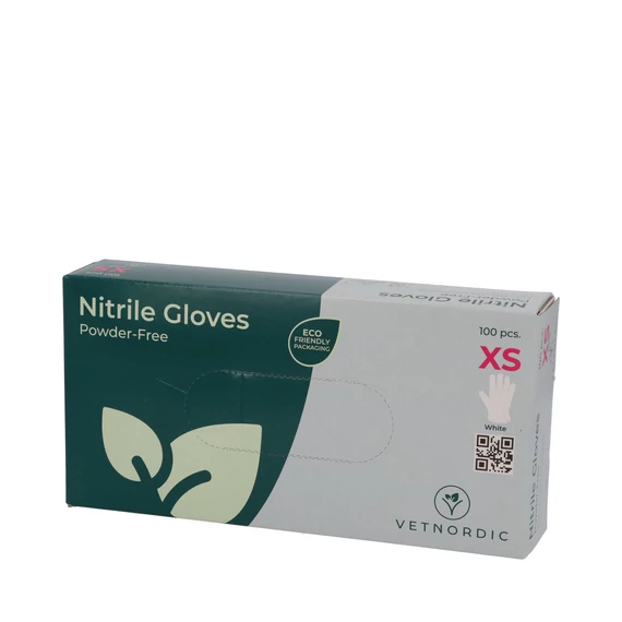Nitril vizsgálati kesztyű, púdermentes, ultra markolat, fehér, XS méret, 100 db