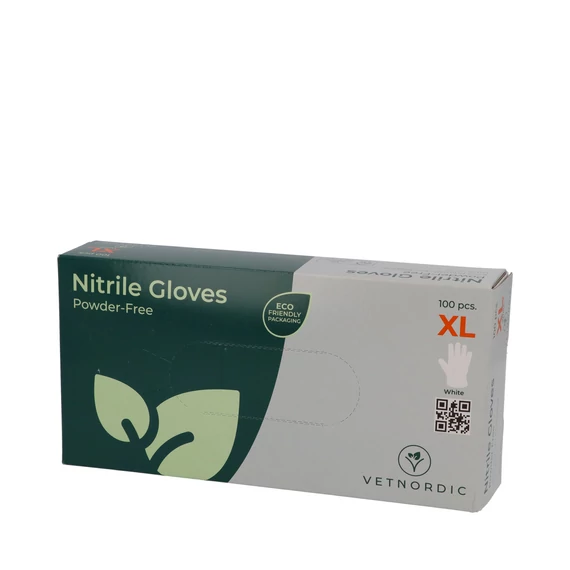 Nitril vizsgáló kesztyű, púdermentes, ultra markolat, fehér, XL-es méret, 100 db
